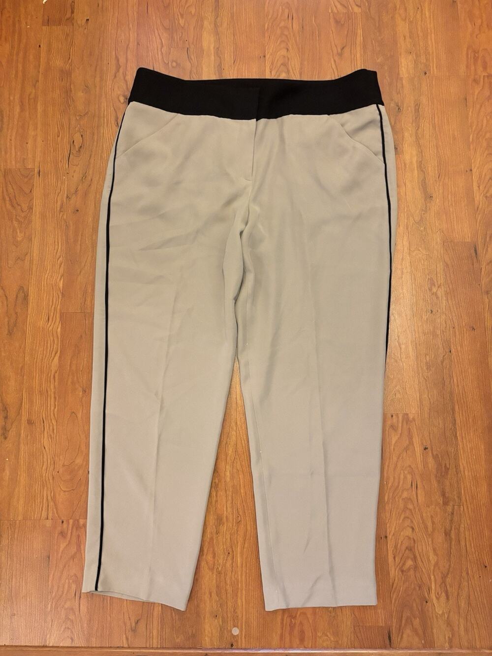 Ann Taylor Tan & Black Womens Dress pants Stretchy Size 14